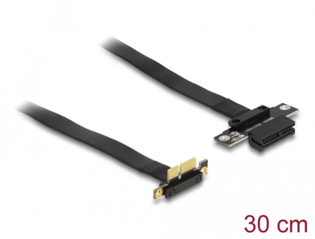 Delock PCIe Riserkaart x1 90° - 30cm - Zwart