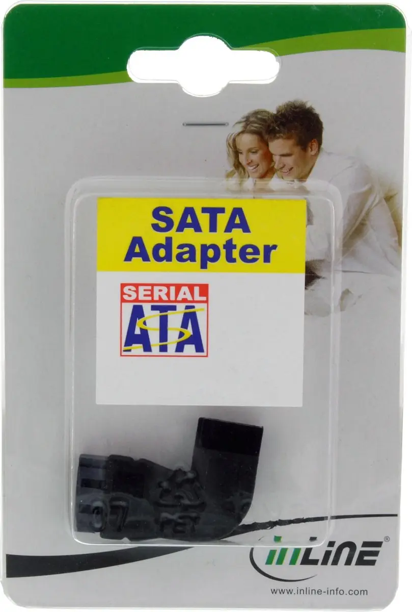 InLine SATA600 Data Adapter 6Gbps - Haaks naar rechts - Zwart