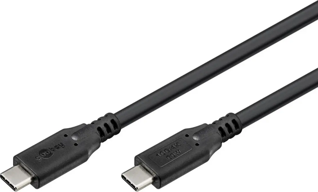 Goobay USB-C Kabel 3.2 Gen 2 60W 1,5m - Zwart