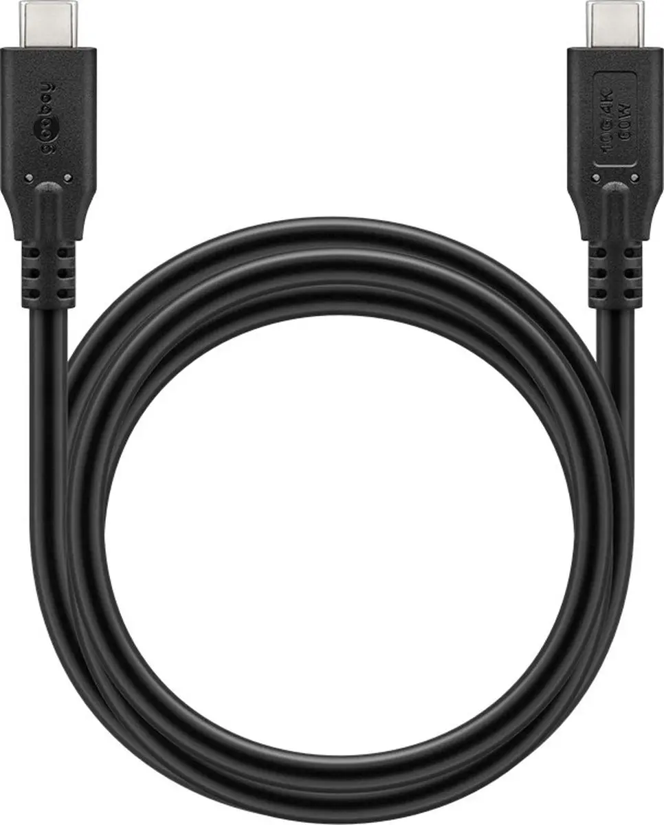 Goobay USB-C Kabel 3.2 Gen 2 60W 1,5m - Zwart