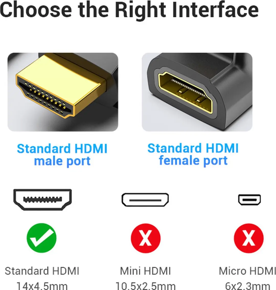 Vention HDMI Hoekadapter AIOB0 - 4K 60Hz - Zwart