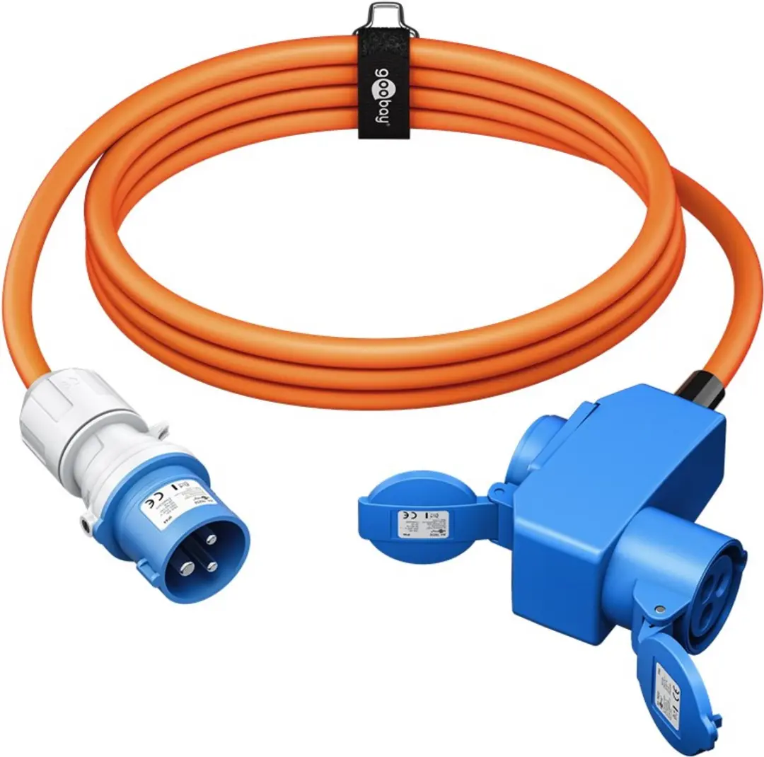 Goobay Camping Stroomkabel 230V 16A 3x2,5mm² 1,5m - IP44 - Oranje