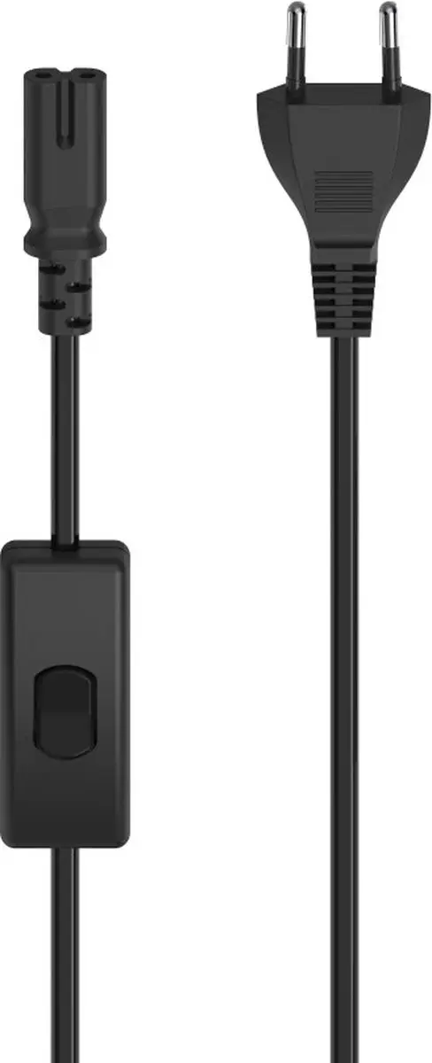 Hama Netsnoer 2m Eurostekker Zwart - 2-pins