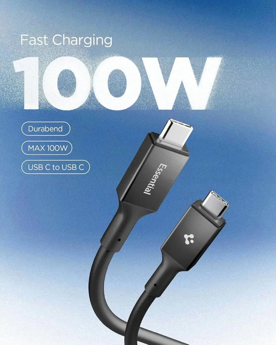 Spigen Essential USB-C Kabel 100W 1M - Zwart