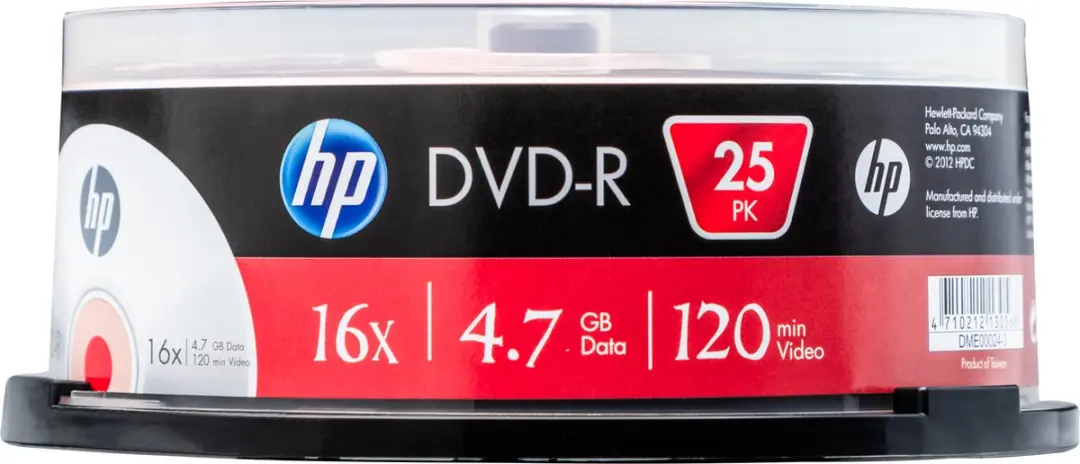 /DVD-R HP 4,7GB 25Pcs Cakebox 120Min Gold Protection Surface