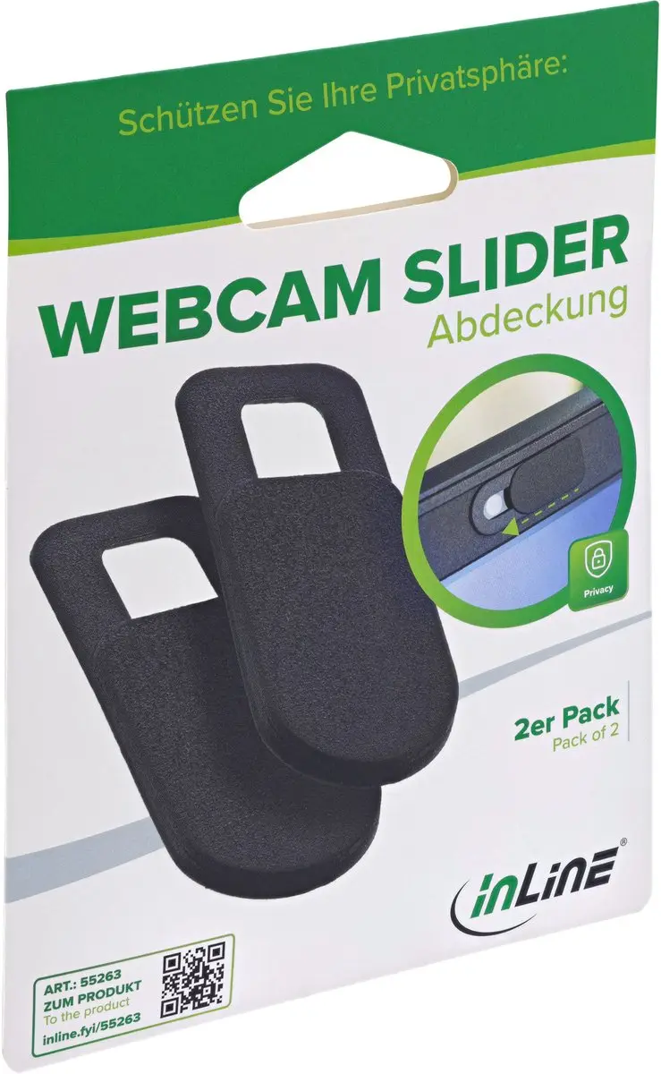InLine Webcam Schuifdeksel - 2 Stuks