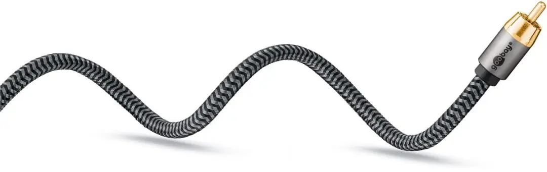 Goobay 65299 Digitale Coax Audiokabel - 10m - Verguld - Zwart/Grijs