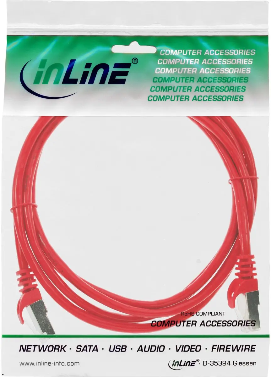 InLine Patchkabel Cat.5e SF/UTP Rood 0,5m