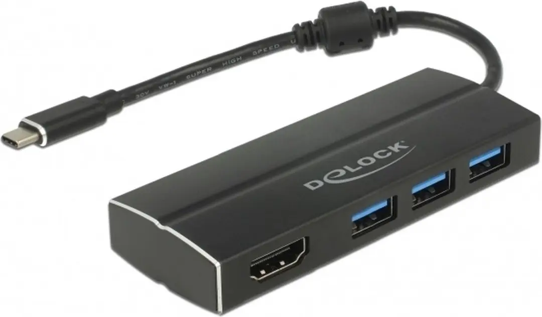 Delock USB-C naar HDMI & 3x USB-A Adapter 4K30