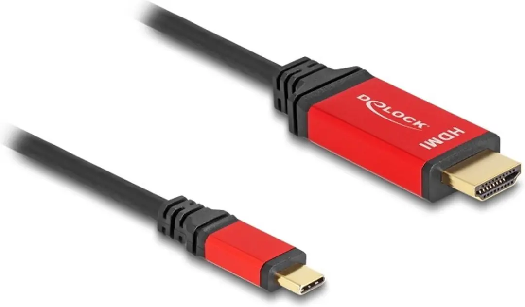 Delock USB-C naar HDMI Kabel 8K 60Hz HDR - 2m - Rood