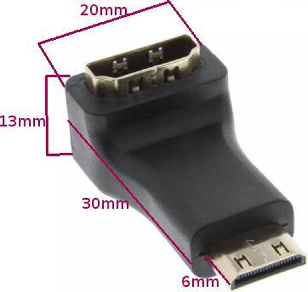 InLine Mini HDMI naar HDMI Adapter 90° - 4K 30Hz - Zwart