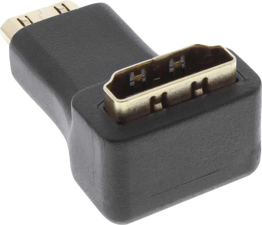 InLine Mini HDMI naar HDMI Adapter 90° - 4K 30Hz - Zwart
