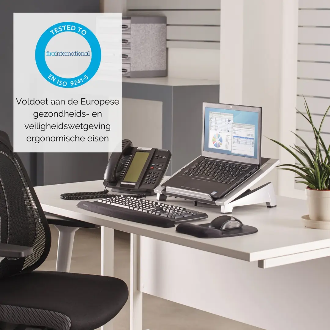 Fellowes Office Suites Laptopstandaard 0043859470952 - 17 Inch - Zwart/Zilver