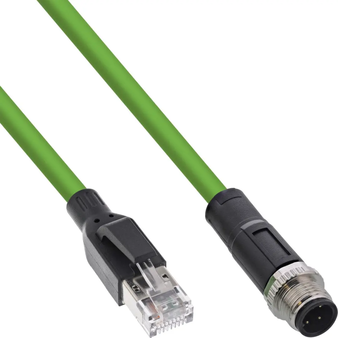 InLine M12 4-pins D-gecodeerd Industriële Netwerkkabel CAT5e PUR 3m