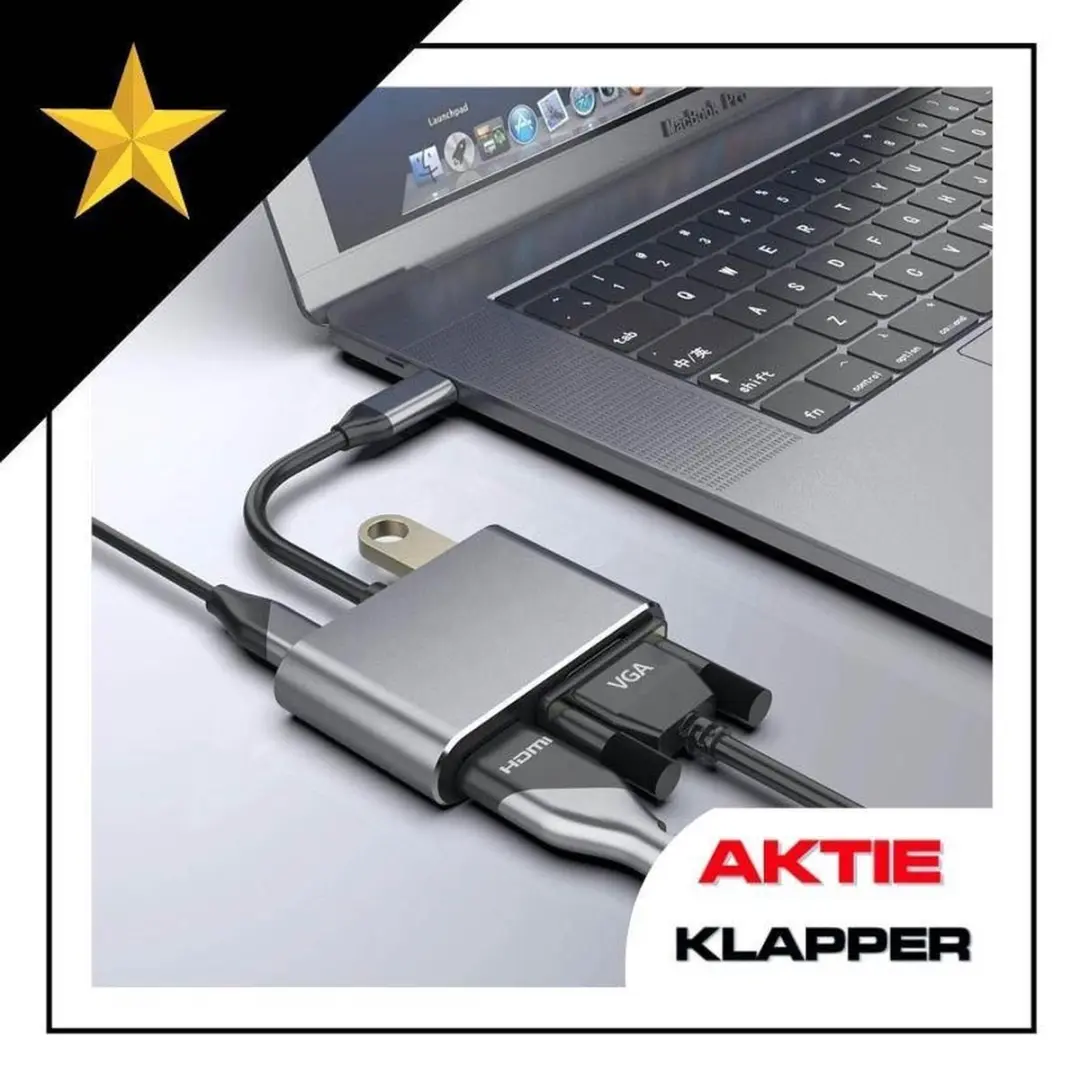 Deltaco USB-C Naar HDMI/VGA Adapter 4K
