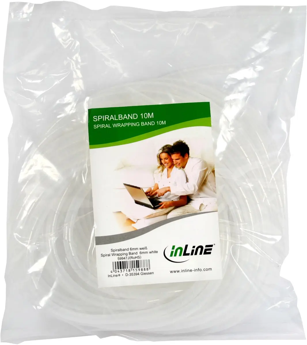 InLine Spiraalband Kabelslang 8mm - 10m - Transparant