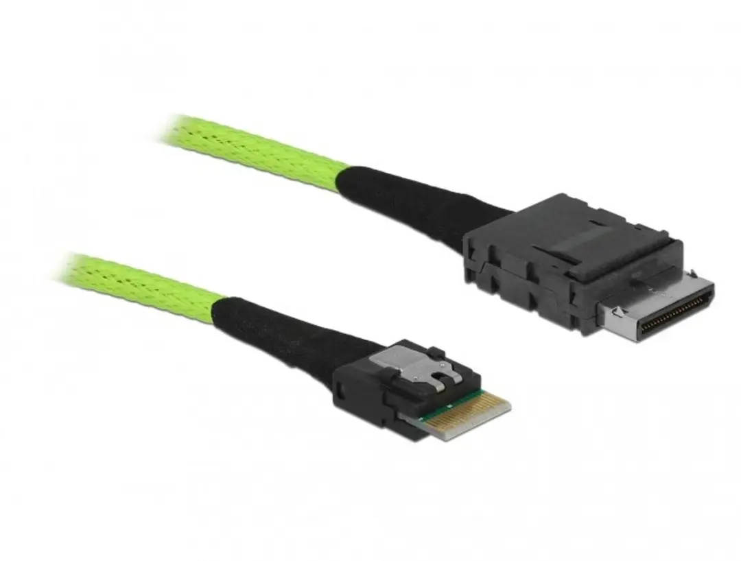 Delock OCuLink naar Slim SAS Kabel 0.5m - SFF-8611/SFF-8654 - Zwart/ Groen