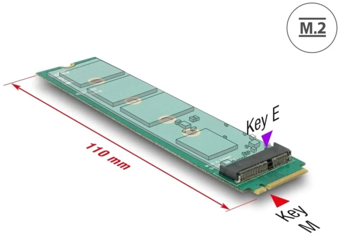 Delock M.2 Key M naar Key E Adapter