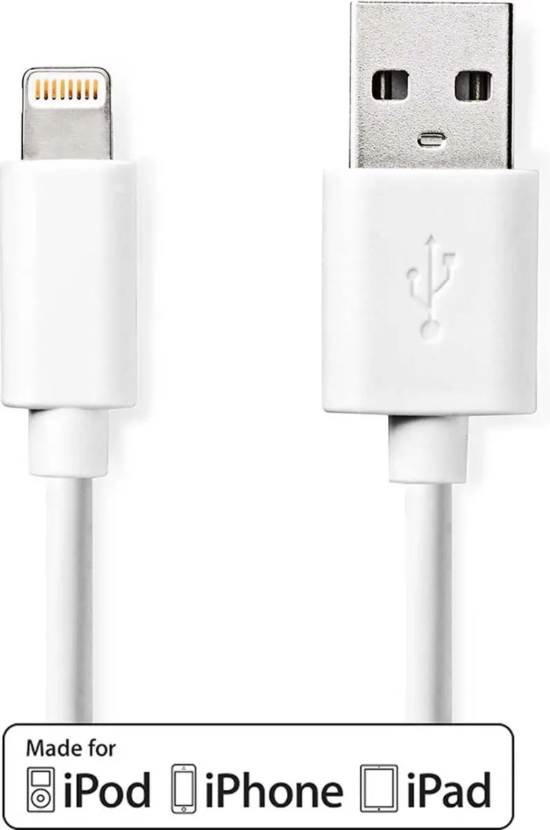 Nedis Lightning Kabel USB-A 1m - Wit