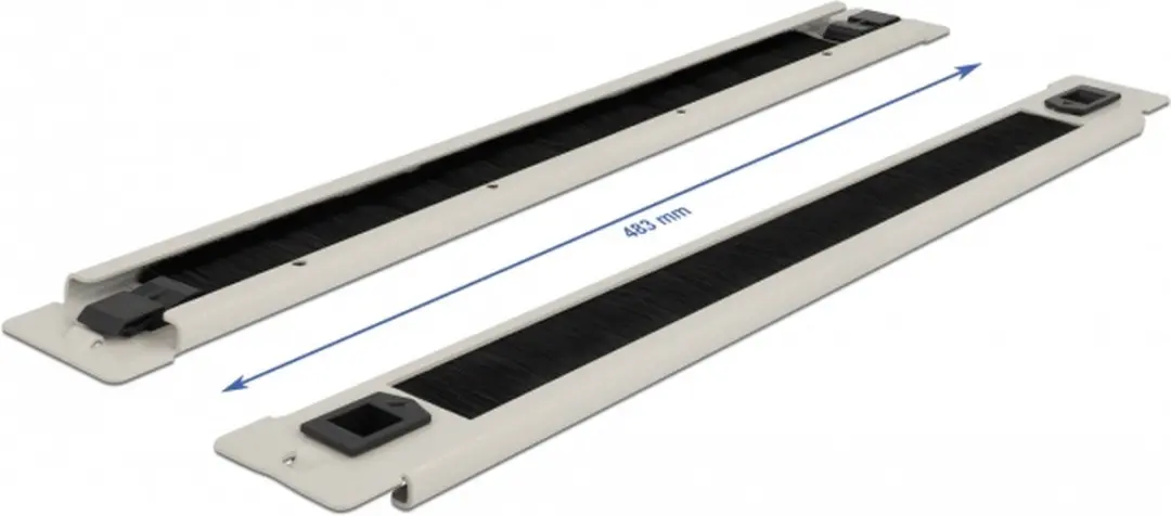 Delock 19" Cable Management Brush Strip 1U - Grijs/Zwart