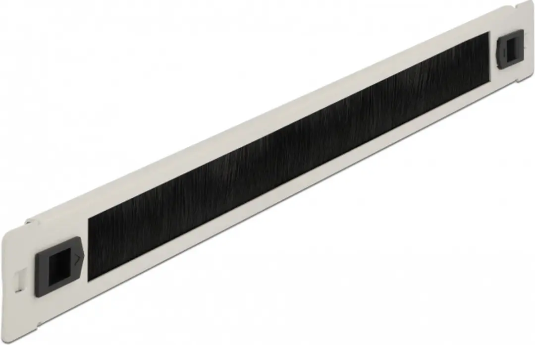 Delock 19" Cable Management Brush Strip 1U - Grijs/Zwart