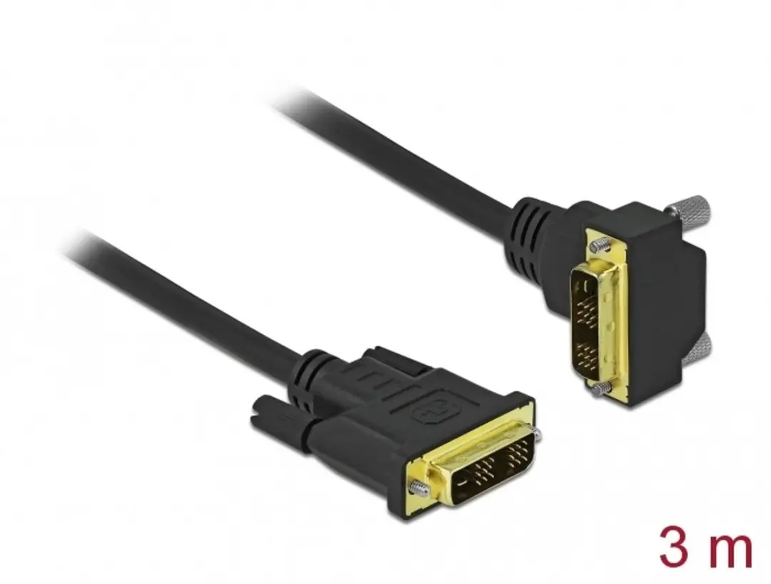 Delock DVI Kabel 18+1 M/M Gehoekt 3m