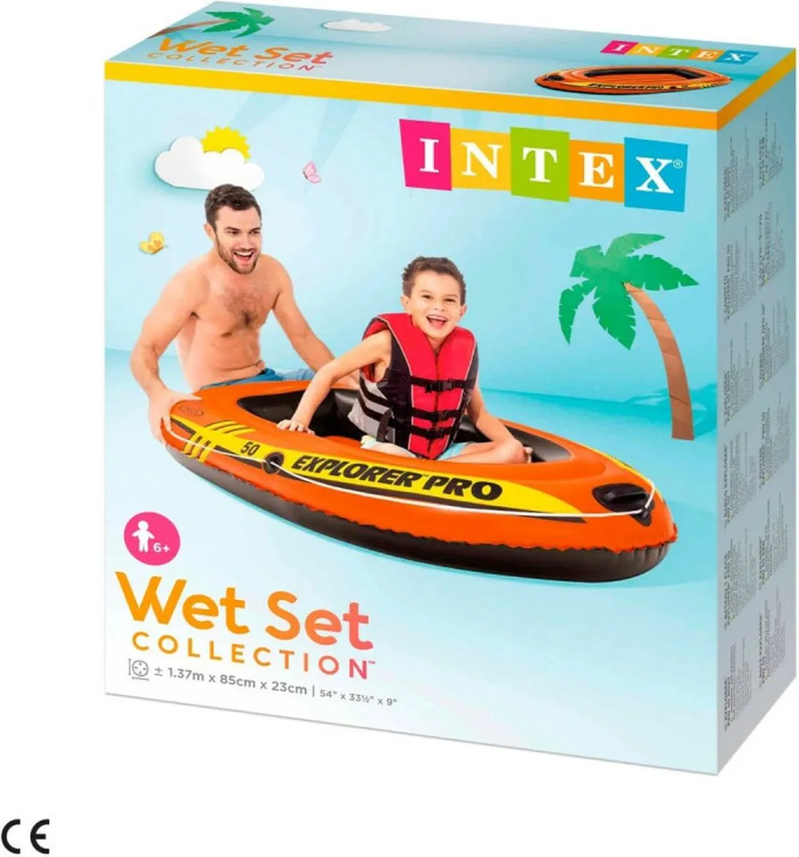Intex Explorer PRO 50 58354 Opblaasboot - 137x85x23cm Oranje