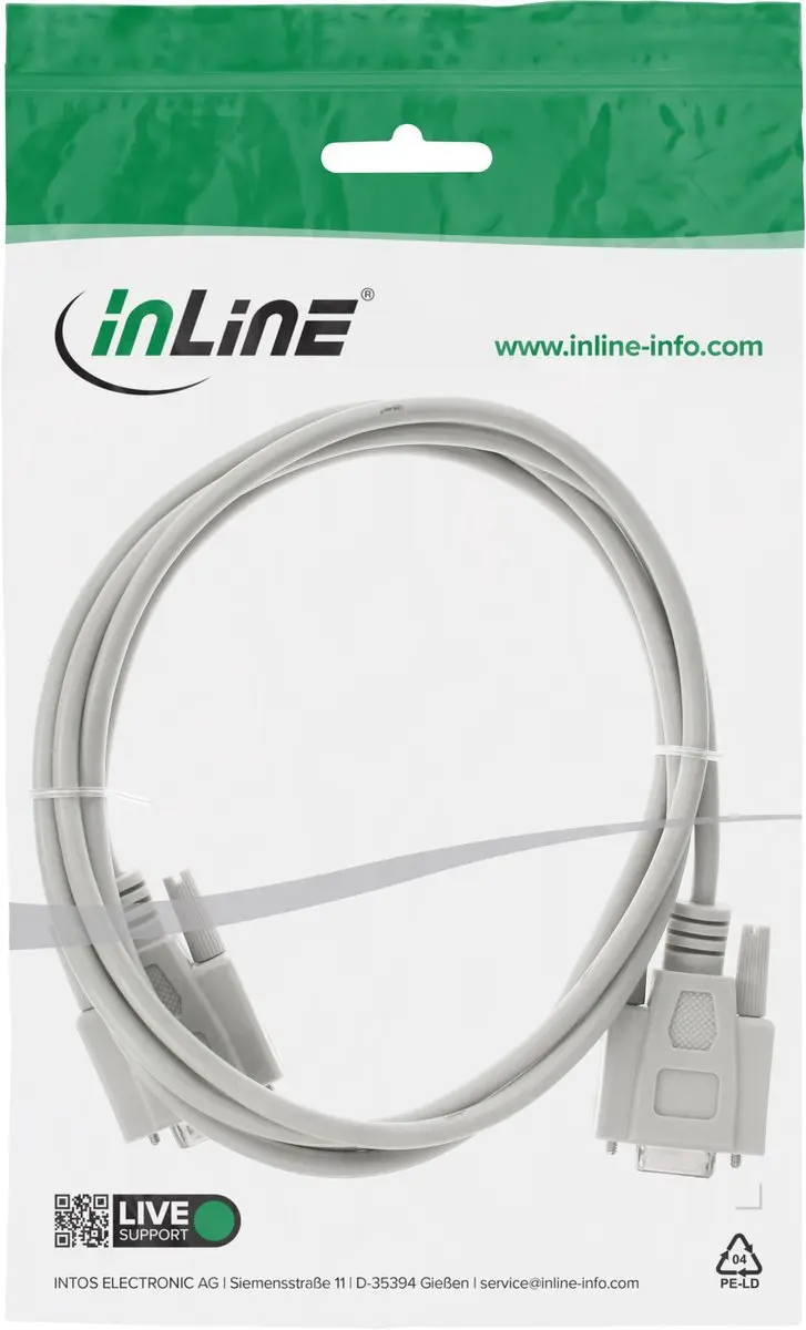 InLine RS232 Verlengkabel 9-pins 5m - Beige