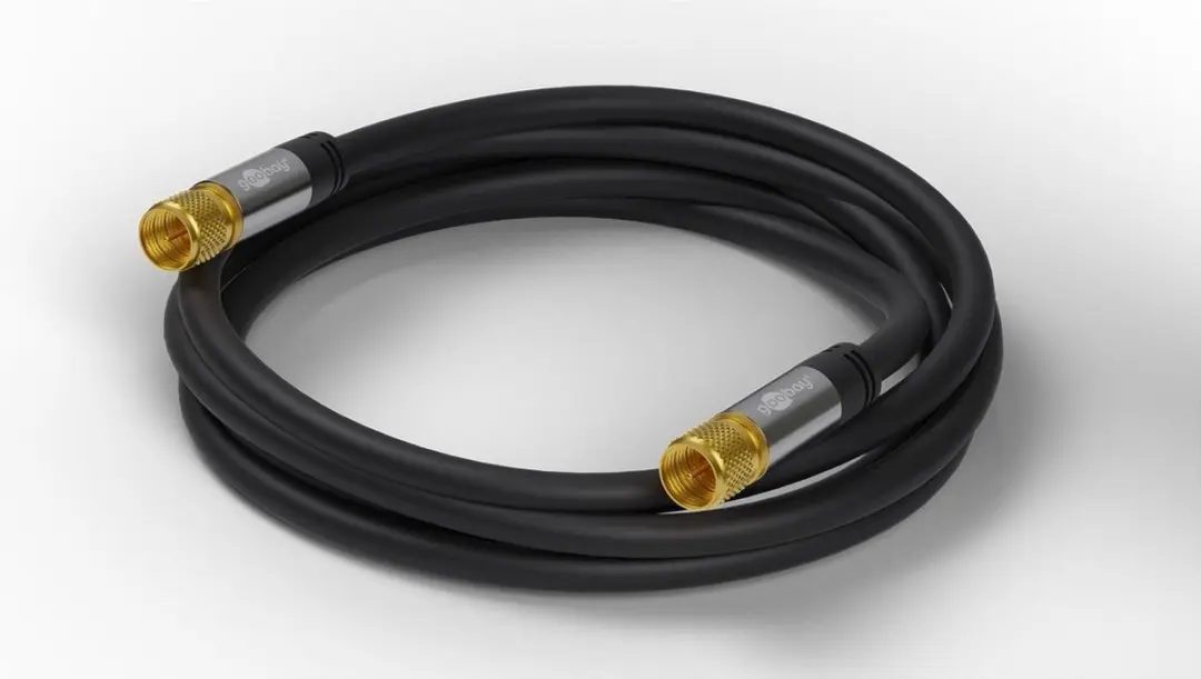 Goobay F(m) Coaxkabel 5m - Verguld - 10 Stuks