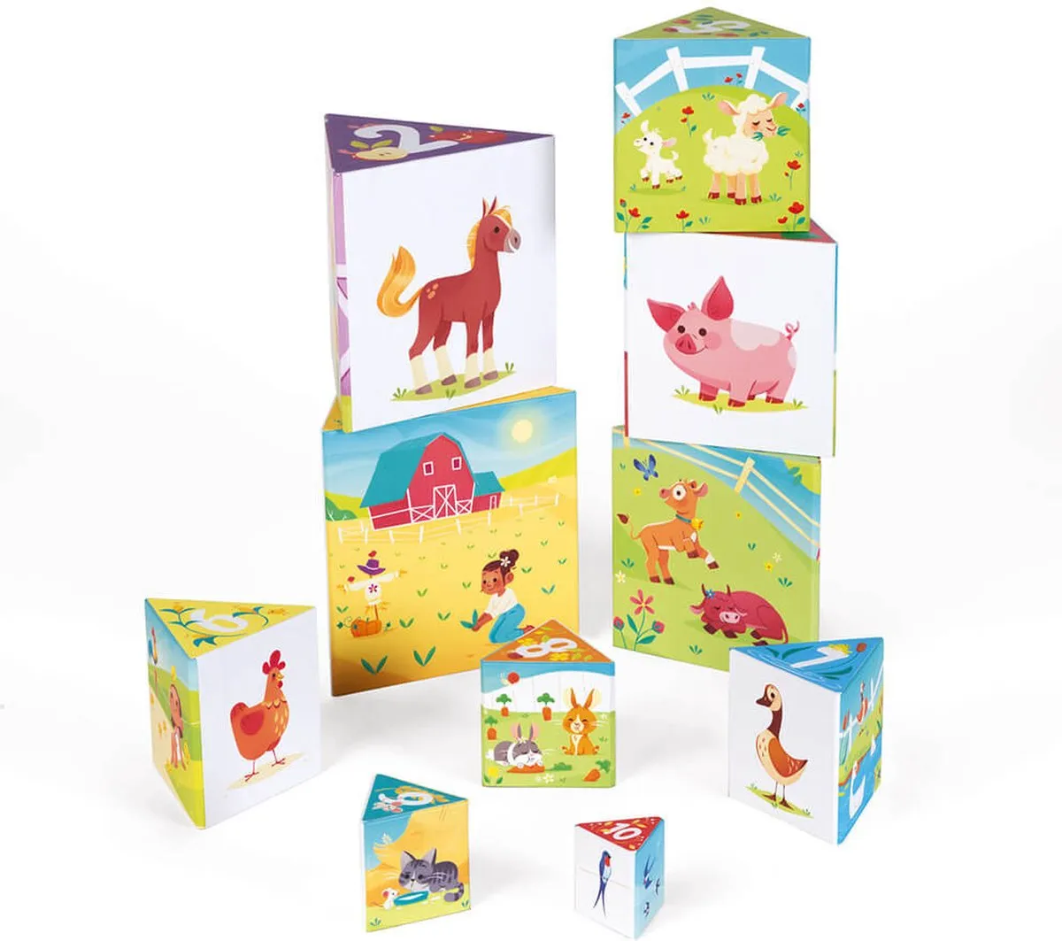 Janod Stapeltoren Het Leven op de Boerderij - 10 Stuks - Multicolor