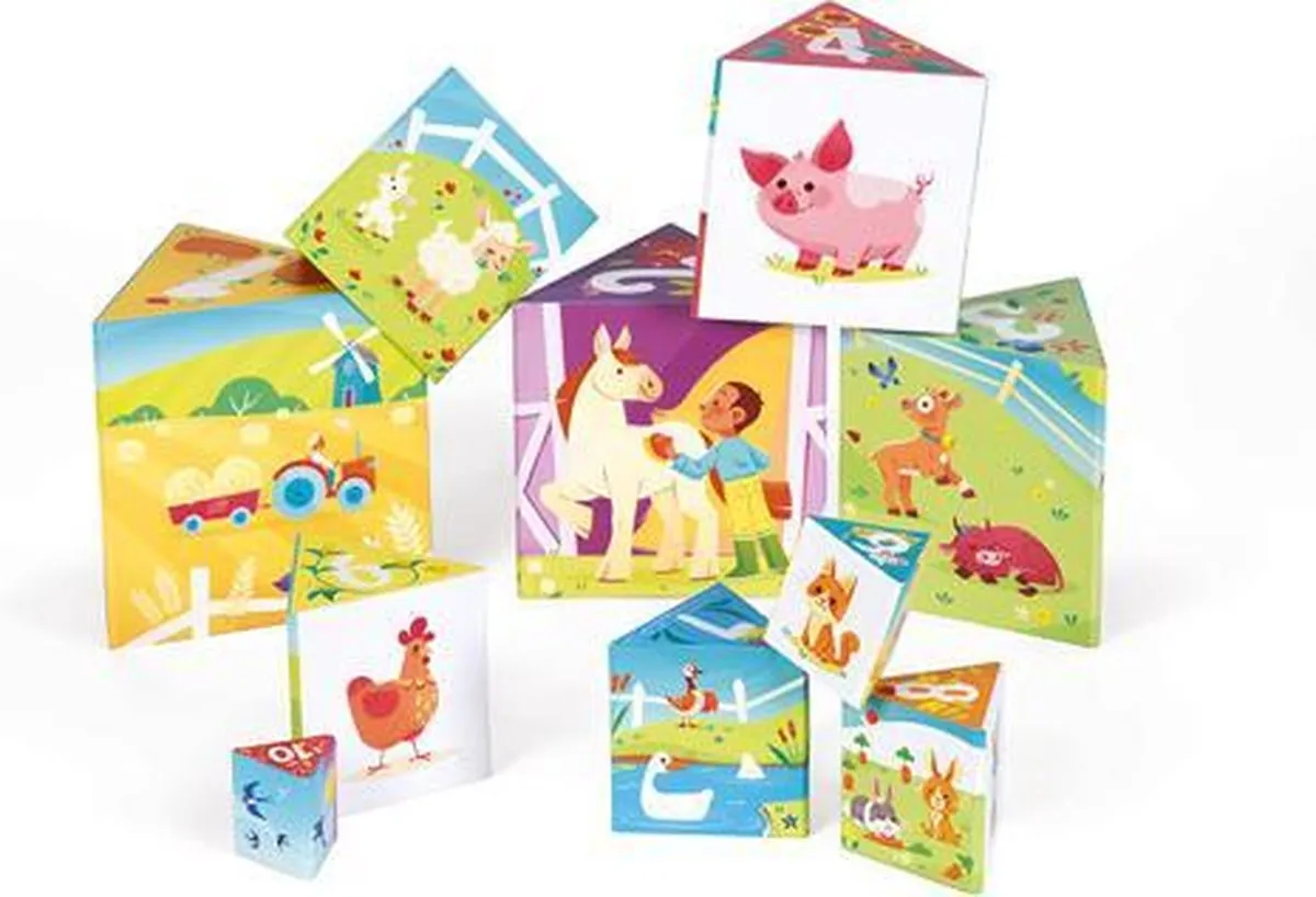 Janod Stapeltoren Het Leven op de Boerderij - 10 Stuks - Multicolor - afbeelding 6 van 6