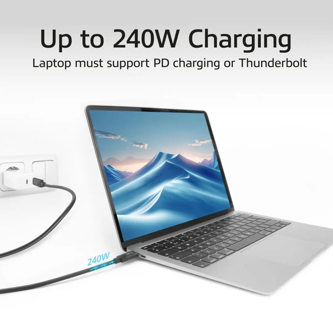 ACT USB4 AC7432 USB-C Kabel 20Gbps 2m - 240W - Zwart
