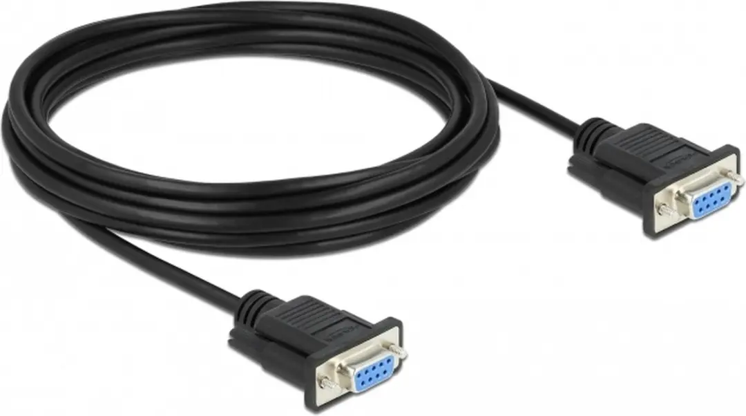 Delock RS-232 Null Modem Kabel D-Sub9 Vrouw-Vrouw 5m - Zwart