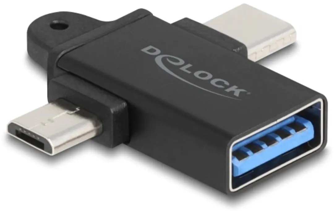 Delock USB 10Gbps Adapter 2-in-1 USB-A naar USB-C + Micro-B