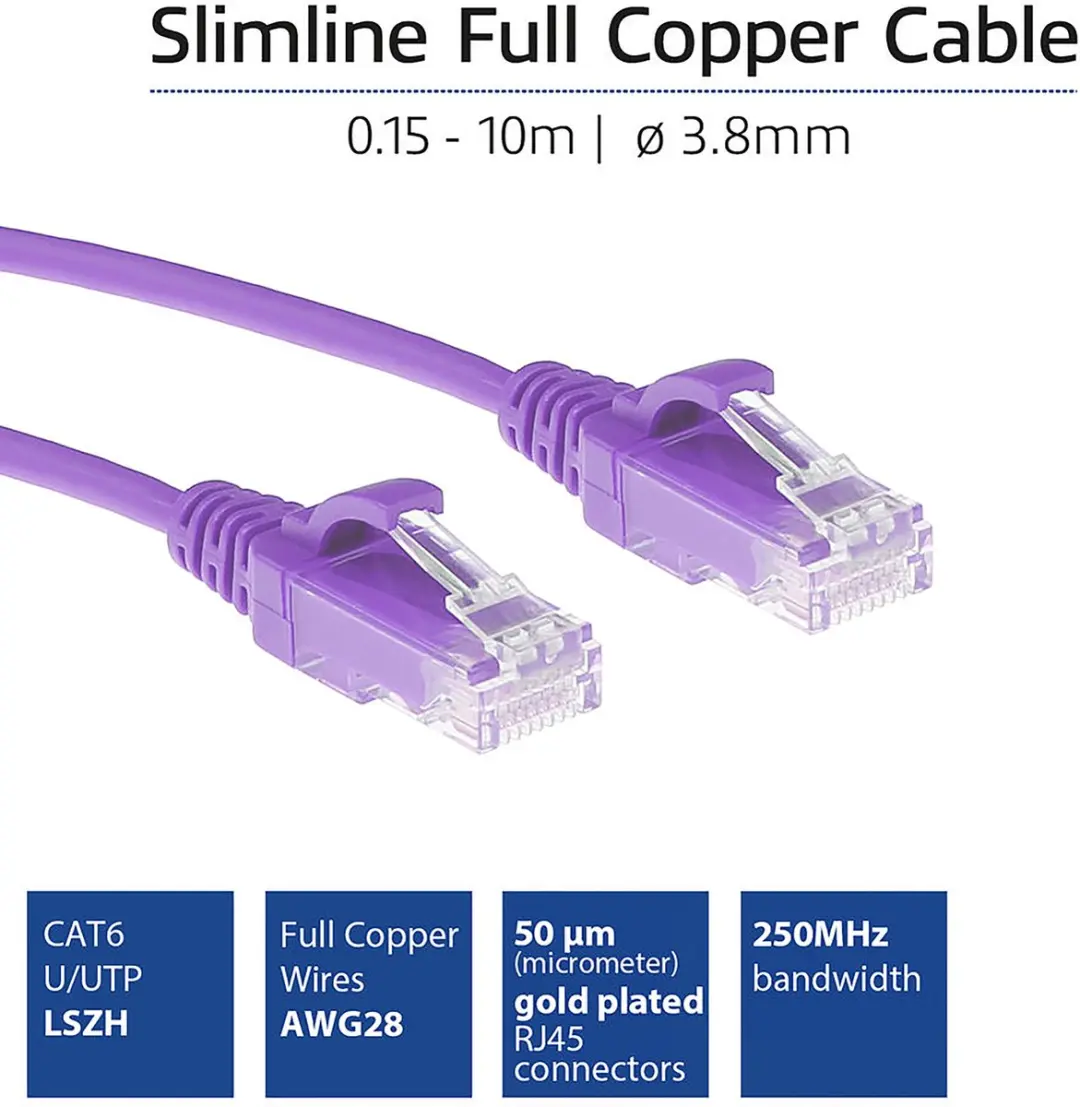 ACT Paarse LSZH U/UTP CAT6 Patchkabel 1,5m - DC9351