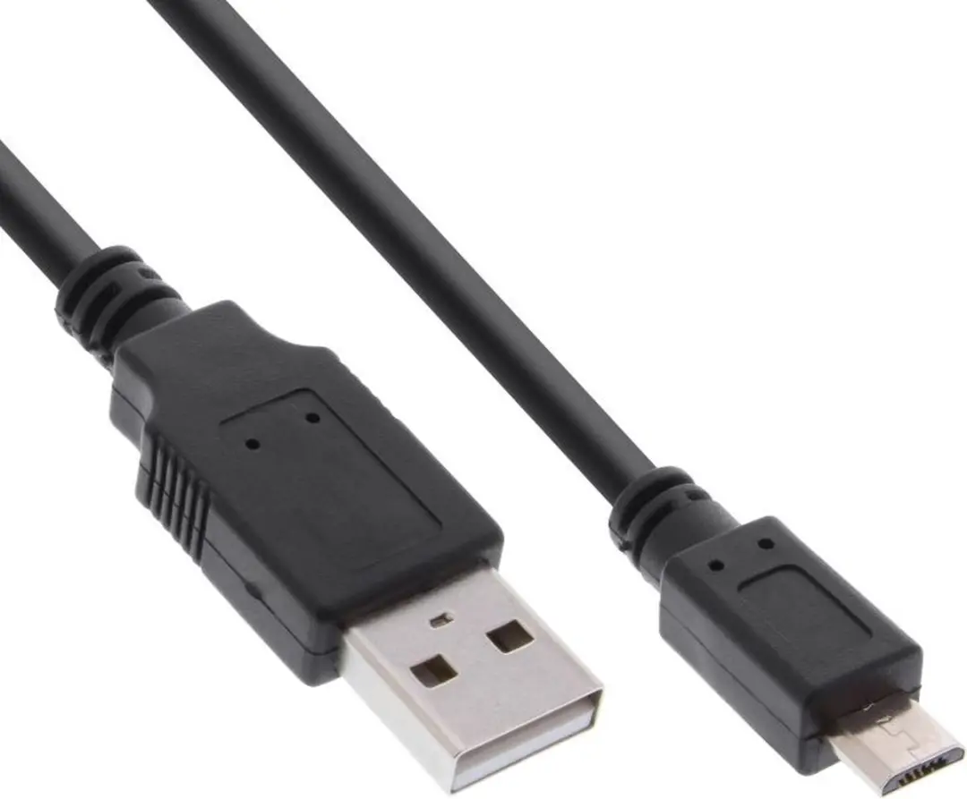 InLine USB Micro-B naar USB-A Snellaadkabel 3A - 0,5m - Zwart