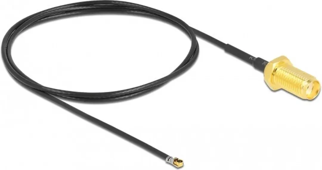 Delock MHF 4L LK SMA Kabel - Micro Coax 1,37mm - 0,5m - Zwart