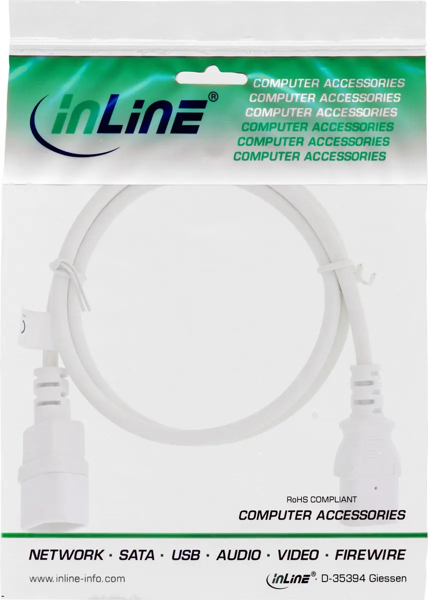 InLine C13-C14 Stroomkabel 3x0,75mm - 1,5m - Wit