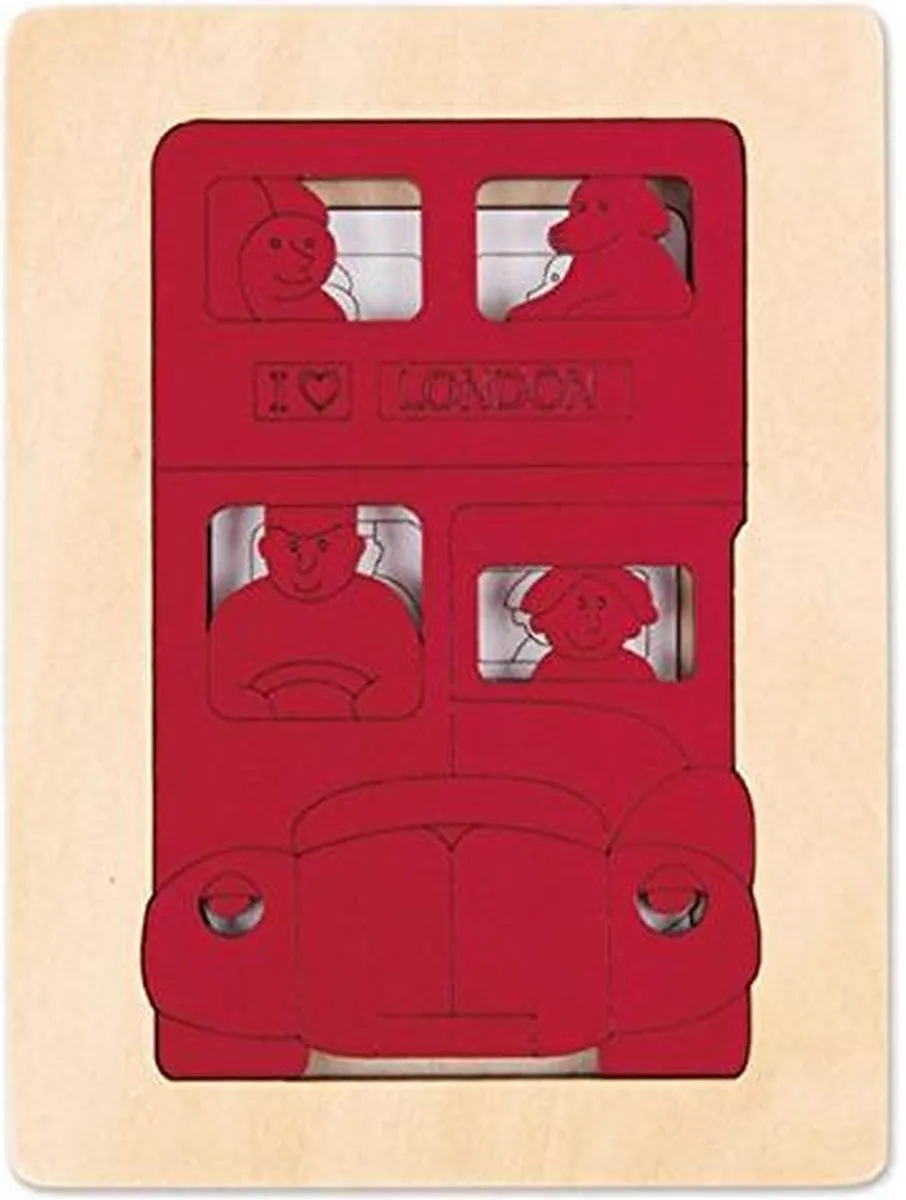 Hape London Bus Houten Puzzel 5 Stuks