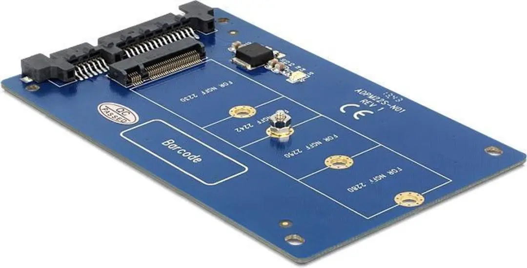 Delock SATA 22 Pin naar M.2 Converter - Blauw
