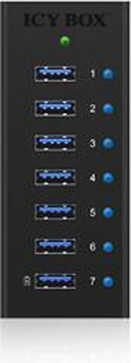 ICY BOX IB-AC618 IB-AC618 USB-hub 7 poorten USB-A USB 3.0 5 GBit/s Zwart
