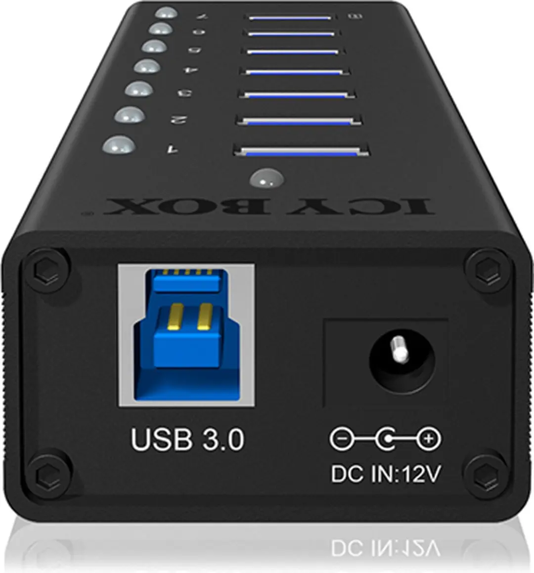 Icy Box IB-AC618 USB-hub 7 Poorten USB-A 5Gbps - Zwart
