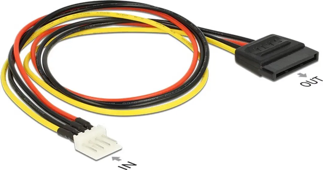 Delock SATA Kabel 0.4m 15p/4p
