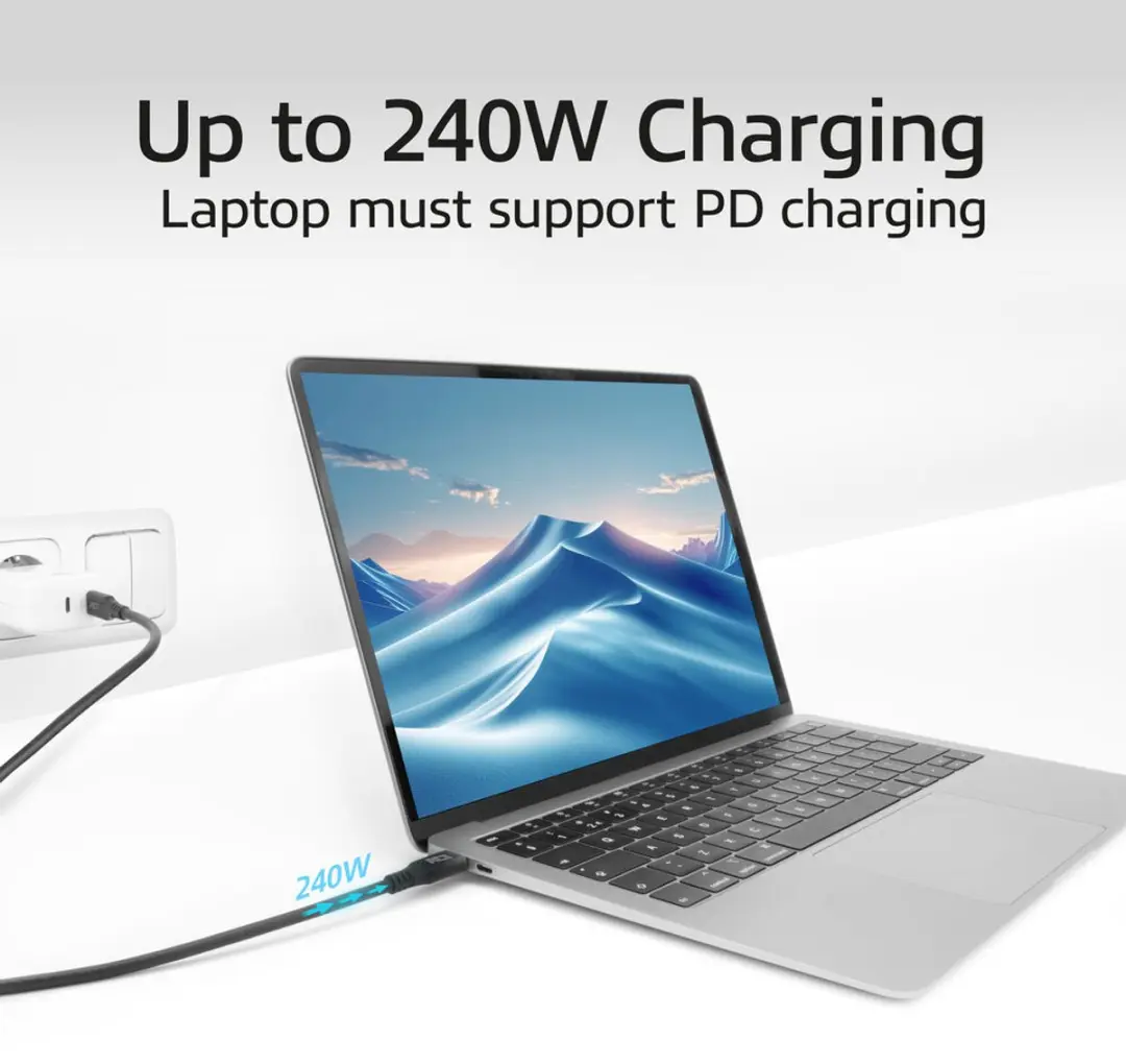 ACT USB4 AC7421 USB-C Kabel 20Gbps 240W - 1m - Zwart