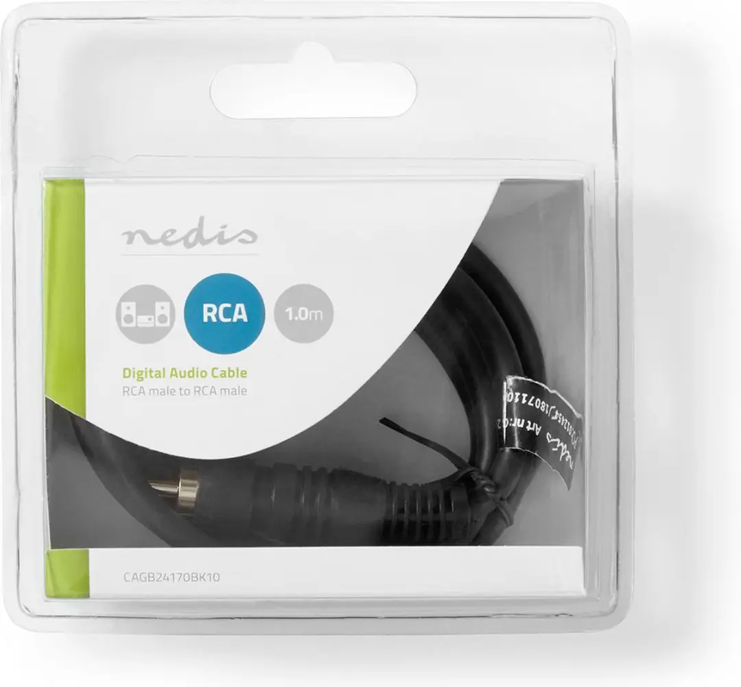 Nedis Digitale Audiokabel RCA Male 1.00m - Zwart