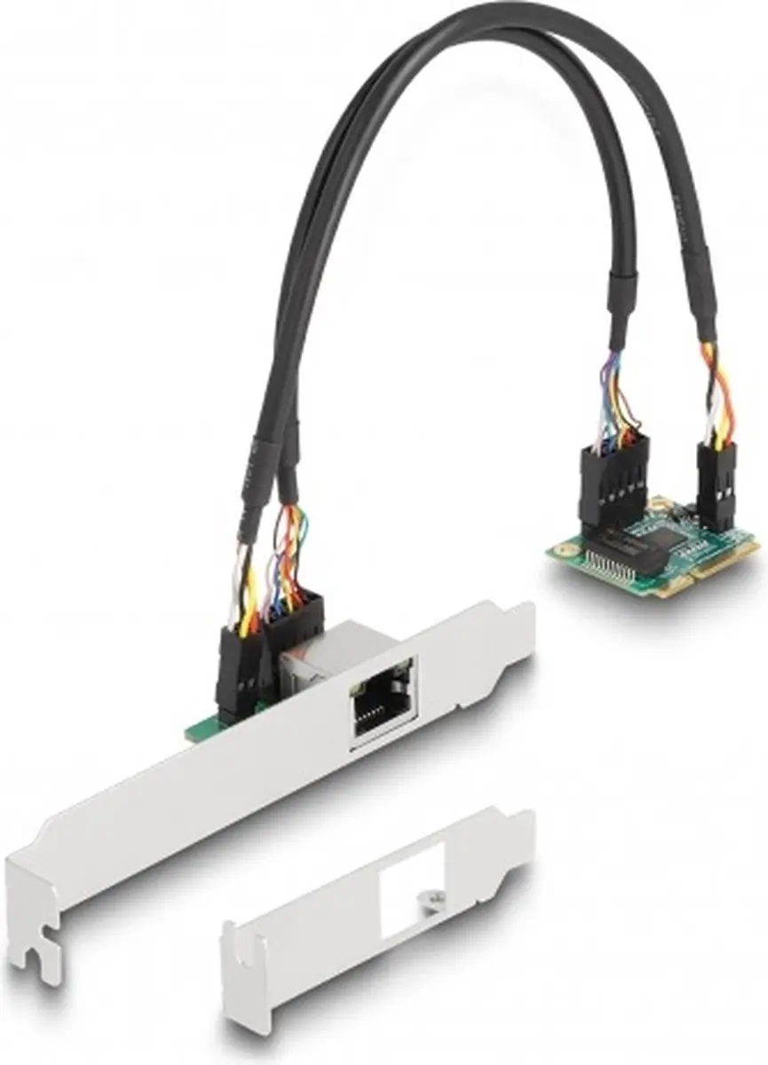 Delock Mini PCIe I/O 1x RJ45 2.5Gbps LAN - Zwart
