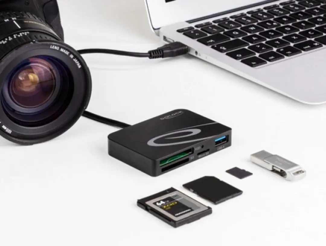 Delock Cardreader XQD/SD/microSD - USB Type-A - Zwart