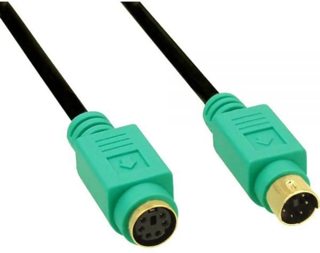 InLine Mini DIN 6-pins PS/2 Kabel 2m - Zwart/Groen