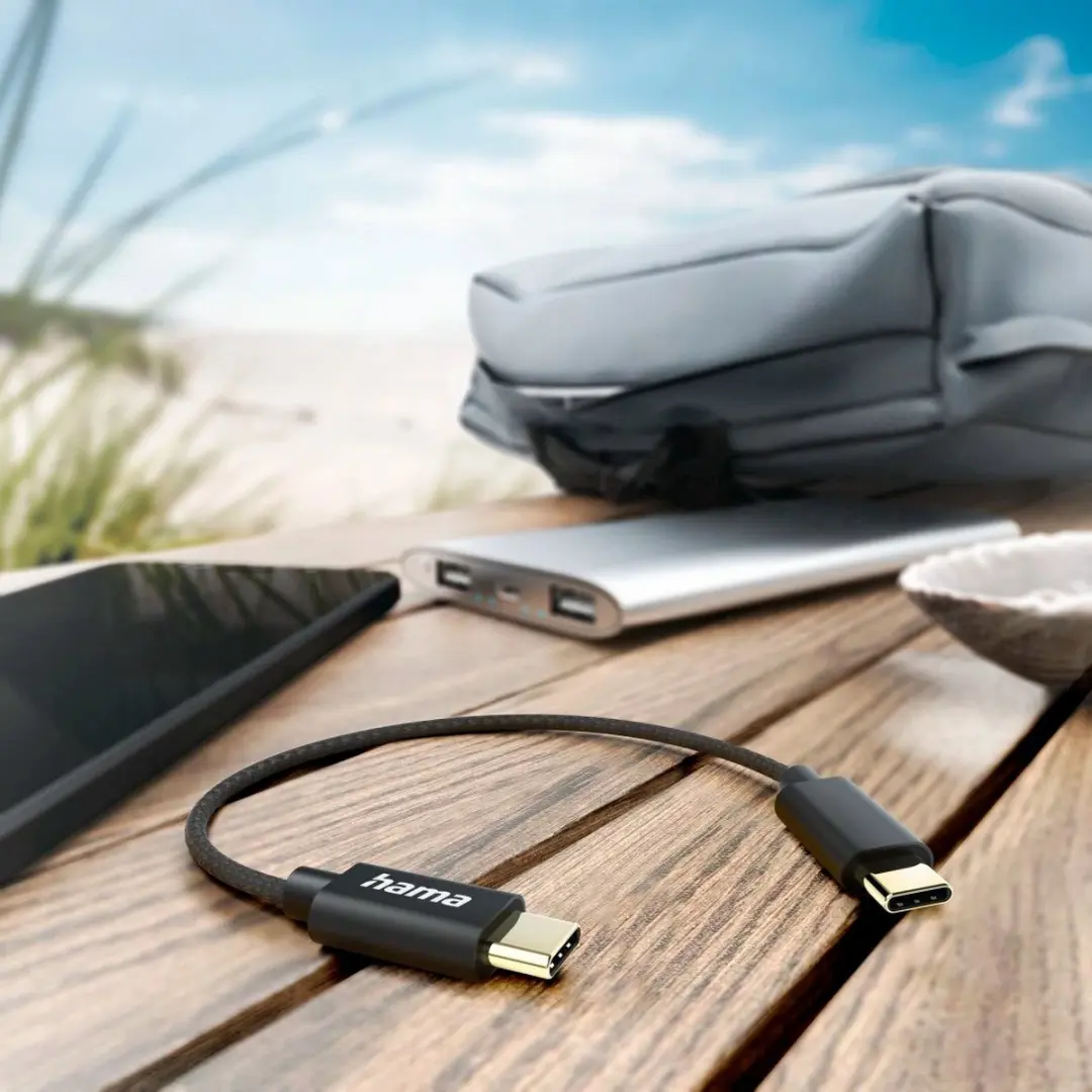 Hama USB-C Oplaadkabel 0,2m - Zwart