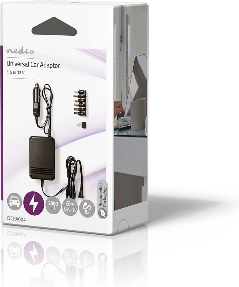 Nedis DCPA004 Universele Auto-Adapter 24W - Zwart